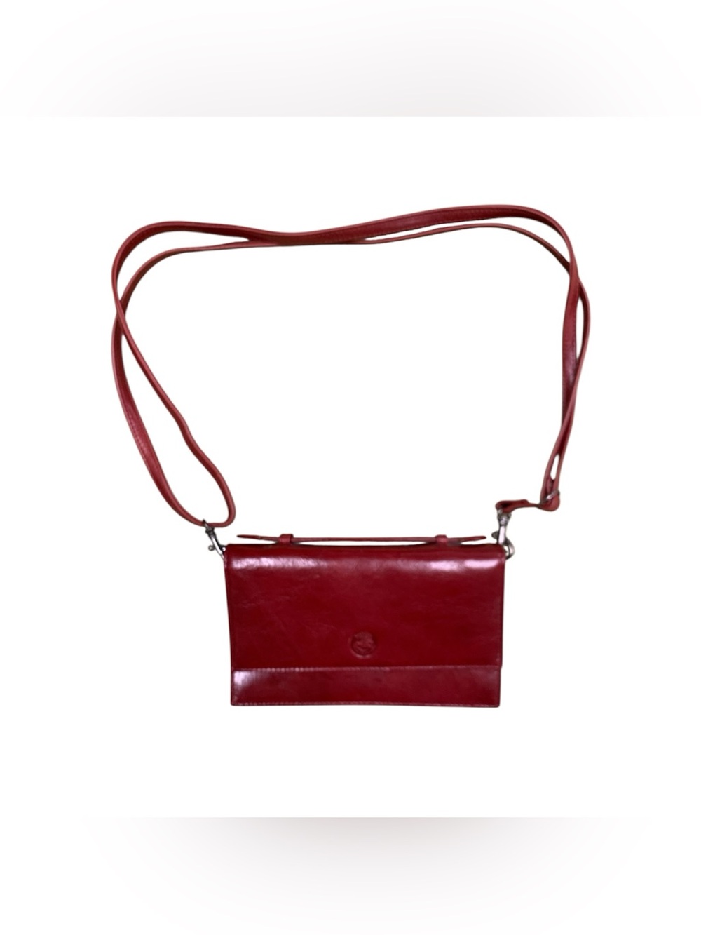 Mancini Classic Red Leather Crossbody Bag